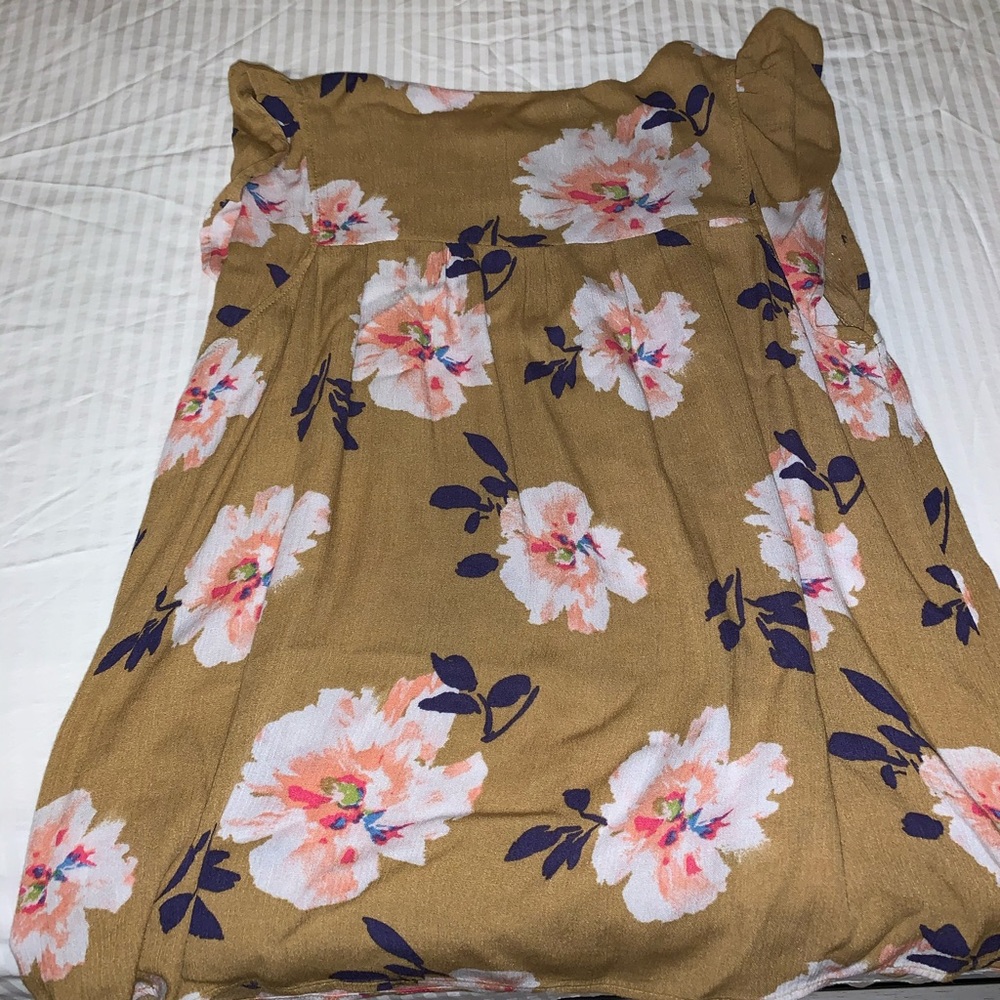 Mustard yellow flower blouse